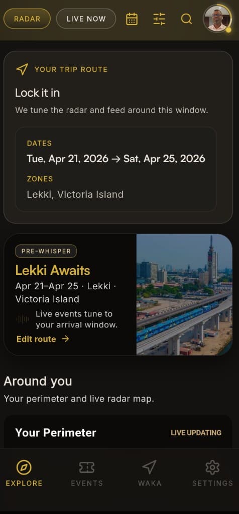 Trip route card with city preview